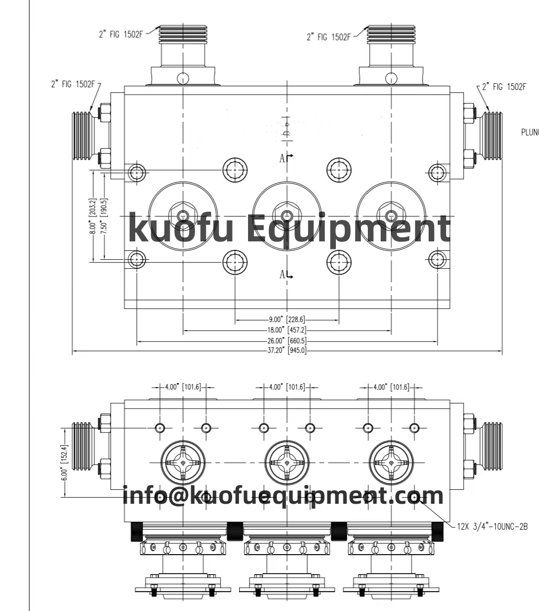 TWS600S Pump Fluid end drawing